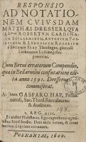 Responsio Ad Notationem Cuiusdam Matthaei Dresseri [...] - Hap, Caspar (1563-1619)