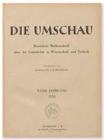 Die Umschau : Illustrierte Wochenschschrift über die Fortschritte in Wissenschaft und Technik. 32. Jahrgang, 1928, Heft 7