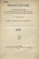 Sprawozdanie Stowarzyszenia ku zaopatrzeniu ubogich uczennic wyznania mojżeszowego w odzież i obuwie w Krakowie za czas od 1 stycznia 1911 do 31 grudnia 1912 r.