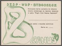 SZSP WSP Bydgoszcz Beanus 70 : niniejsza karta uprawnia do nabycia biletu normalnego na imprezy taneczne z cyklu "Night Club Beanus Zaprasza" ... karta ważna z dowodem osobistym : karta nr ...