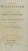 Neues Repertorium der vorzűglichsten und neuesten Erfindungen und Verbesserungen zum Behufe der Kűnste, Manufakturen und Gewerbe - Geisler, Johann Gottlieb (1753-1816)