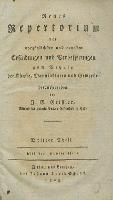 Neues Repertorium der vorzűglichsten und neuesten Erfindungen und Verbesserungen zum Behufe der Kűnste, Manufakturen und Gewerbe - Geisler, Johann Gottlieb (1753-1816)