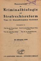 Monatsschrift für Kriminalbiologie und Strafrechtsreform : Organ der Kriminalbiologischen Gesellschaft, 1939 H. 5