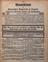 Amts-Blatt der Königlichen Regierung zu Liegnitz, 1915, Jg. 105, Nr. 47