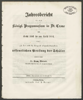 Jahresbericht über das Königl. Progymnasium in Dt. Crone vom Herbst 1853 bis zum Herbst 1854
