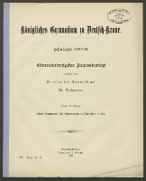 Königliches Gymnasium zu Deutsch-Krone. Schuljahr 1895/96. Einundvierzigster Jahresbericht.