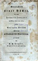 Verzeichnis neuer Bücher bis vom Januar bis Juny1812 wirklich erschienen sind, nebst Verlegern, Preisen und einem wissenschsftlichen Repertorium zu finden bey dem Buchhandler Christian Gottlob Treuttler in Hirschberg - Treutler, Christian Gottlob