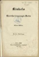 Kinkels Verteidigungs = Rede vor den Kölner Assisen. Dritte Auflage