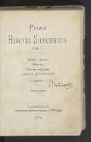 Pisma Henryka Sienkiewicza. T. 1, Stary sługa ; Hania ; Szkice węglem ; Janko muzykant. - Sienkiewicz, Henryk (1846-1916)