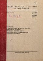 Informacja o kształtowaniu się syntetycznych wskaźników rozwoju społeczno-gospodarczego województwa częstochowskiego, 1989, nr 1