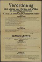 Verordnung zum Schutze des Waldes und Wildes im Generalgouvernement vom 13. April 1940 = Rozporządzenie w sprawie ochrony lasów i zwierzyny w Gen. Gubernatorstwie z dnia 13 kwietnia 1940 r. : Kraków, dnia 13 kwietnia 1940 r.