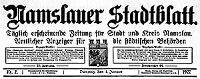 Namslauer Stadtblatt. Täglich erscheinende Zeitung für Stadt und Kreis Namslau. Amtlicher Anzeiger für die städtischen Behörden 1927-02-19 Jg.55 Nr 42