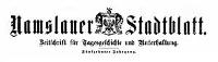 Namslauer Stadtblatt. Zeitschrift für Tagesgeschichte und Unterhaltung. 1886-10-16 Jg. 15 Nr 81