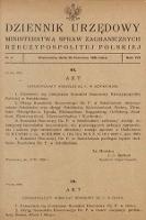 Dziennik Urzędowy Ministerstwa Spraw Zagranicznych Rzeczypospolitej Polskiej. 1926, nr 5