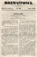 Rozmaitości : pismo dodatkowe do Gazety Lwowskiej. 1855, nr 26