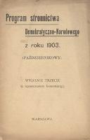 Program Stronnictwa Demokratyczno-Narodowego z roku 1903 (październikowy)
