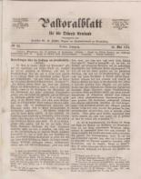 Pastoralblatt für die Diözese Ermland, 3.Jahrgang, 16. Mai 1871, Nr 10.