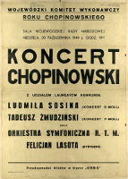 [Afisz. Inc.:] Koncert Chopinowski