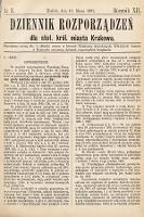 Dziennik Rozporządzeń dla Stoł. Król. Miasta Krakowa. 1891, L. 3