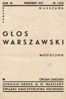 Głos Warszawski : organ Zarządu Oddziału m. st. Warszawy Związku Nauczycielstwa Polskiego. R. 11, 1937, nr 1