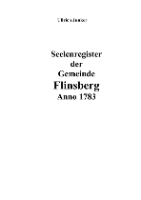 Seelenregister der Gemeinde Flinsberg Anno 1783 [Dokument elektroniczny] - Junker, Ullrich