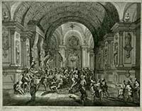[Chrystus przed Herodem] [Dokument ikonograficzny] / J. W. Baur inv. ; Melchior Küsell fecit - Baur, Johann Wilhelm (1607-1642)
