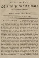 Allgemeiner Oberschlesischer Anzeiger : Blätter zur Besprechung und Förderung provinzieller Interessen zur Belehrung und Unterhaltung. 1832, nr  32