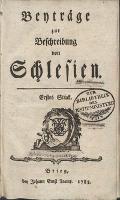 Beyträge zur Beschreibung von Schlesien - Zimmermann, Friedrich Albert