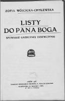 Listy do Pana Boga : spowiedź grzecznej dziewczynki - Wójcicka-Chylewska, Zofia (1876-1963)