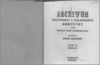 Archiwum Historii i Filozofii Medycyny 1926 t.5 z.2