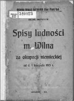 Spisy ludności miasta Wilna za okupacji niemieckiej od d. 1 listopada 1915 r. - Brensztejn, Michał (1874-1938)