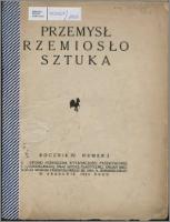 Przemysł, Rzemiosło, Sztuka 1924, R. 4, nr 1
