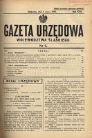 Gazeta Urzędowa Województwa Śląskiego, 1938, R. 17, nr 9