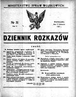 Dziennik Rozkazów, 1927, R. 10, nr 31