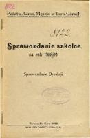 Sprawozdanie szkolne Państwowego Gimnazjum Męskiego w Tarnowskich Górach za rok szkolny 1928/29