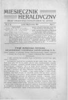 Miesięcznik Heraldyczny. Organ Towarzystwa Heraldycznego we Lwowie. R.5 1912 nr5-6