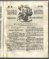 Thorner Wochenblatt 1845, No. 9 + Beilage