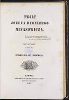 Twory Józefa Dyonizego Minasowicza. T. 4 - Minasowicz, Józef Dionizy (1792-1849)