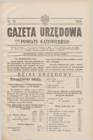 Gazeta Urzędowa Powiatu Katowickiego. 1928, nr 13 (31 marca)