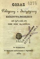 Obraz polityczny i statystyczny Królestwa Polskiego jaki był w roku 1830 przed dniem 29 listopada