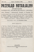 Przegląd Notarjalny : kwartalnik poświęcony sprawom notarjatu i hipoteki. 1926, nr 3-4