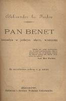 Pan Benet : komedya w jednym akcie, wierszem - Fredro, Aleksander (1793-1876)