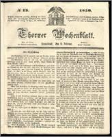 Thorner Wochenblatt 1850, No. 13 + Beilage