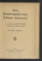 Mały homeopatyczny lekarz domowy : w prowadzenie[!] w praktyczną homeopatję przy podaniu charakterystyki 60 ważnych homeopatycznych środków - Puhlmann, Gustav (1840-1900)