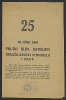 25 co mówi nam Polski Blok Katolicki Chrześcijańskiej Demokracji i Piasta.