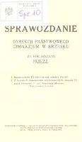 Sprawozdanie Dyrekcji Państwowego Gimnazjum w Brzesku za rok szkolny 1921/22 - Missona, Kazimierz (1874-1943)