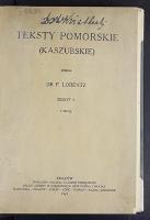 Teksty pomorskie (kaszubskie). Z. 3 - Lorentz, Friedrich (1870-1937)
