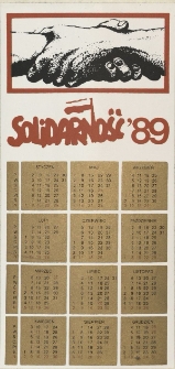 Kalendarz - naklejka Solidarność '89