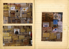 Fotografie zeď z papírových krabic