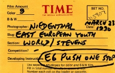 Koperty do przesyłki naświetlonych niewywołanych filmów do tygodnika Time w Nowym Jorku